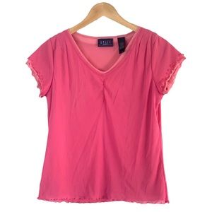 Crazy Horse | Y2K layered mesh short sleeve tee blouse size medium